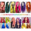 ISWHOW BRAURILIAN BODY WAVE 13x1 Human Hair Wigs Orange Ginger Blue Red Pink 99J Color Remy Pre Plocked Spets Front Wig For Women Gir274y