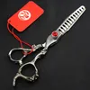 Sax 6 tum Japan 440C Dragon Handle Straight Cutting Thunning Scissor Hairdress Style Shear Clipper Barber Shop Tool