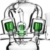 Heady Hookahs Bong Green blue Water pipe thick glass bubbler recycler dab oil rig with Perc Smoking Accessories Pipes with 14mm banger