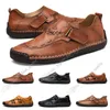 nova Mão costura sapatos casuais pisar Inglaterra ervilhas sapatos de couro sapatos masculinos baixo grande tamanho 38-48 Cinco