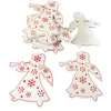 Christmas Decorations 10pcs White Red Tree Ornament Wooden Hanging Pendants Angel/Deer/Christmas /Star Home Decorations1