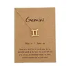 12 zodiac Necklaces with Gift card constellation sign Pendant Gold chains Necklace For Men Women Fashion Jewelry in Bulk GB1531