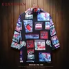 Kuangnan Kimono Camicia Uomo Streetwear Kimono Cardigan Camicie da uomo Casual Kimono giapponese Camicia da uomo 5xl Abbigliamento 2019 Primavera Nuovo SH19062801