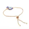 Bangle Bangle 2024 Low Price Good Luck Hamsa Hand Charm Blue Bracelet Jewelry Turkey women Fatima Hand Handmade Gold Color Chain For Woma