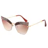Venda high-end moda diamante olho de gato óculos de sol marca feminina óculos de viagem estilo passarela senhoras gato eye2325