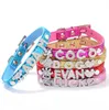 PU leather Personalized Custom Dog Collars for 10mm Letters and Charms (5 Colors 4 Sizes)