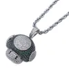 Iced Out CZ Bling Chample Pendant Collier Micro Pave Cumbic Zirconia Simulate Diamonds Collier4469755