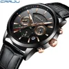 cwp 2021 reloj hombre CRRJU Fashion Watch Men Leather Belt Top Luxury Military Quartz Wristwatches Waterproof Outdoor Sports Watches