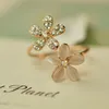 Mossovy Charms Zircon Flower Adjustable Wedding Accessories Rings for Woman Delicate Cubic Zirconia Ring Fashion Female Jewelry