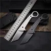 Högkvalitativ 2020 Ny EDC Survival Straight Kniv DC53 Stone Wash Tanto Blade Full Tang Steel Handle Fixed Blade Knives With Kydex