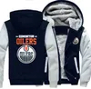 2019 felpa invernale edmonton oilers hockey Uomo donna Caldo addensare Felpe con cappuccio autunno vestiti felpe Giacca con cerniera giacca in pile con cappuccio streetwear