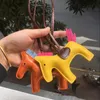 Design Keychains 16 Colors Fashion Horse Animal Keyrings Key Chains PU Leather Cartoon Tassel Bag Purse Charms Cute Key Rings Accessories