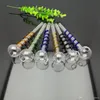 Coloured pan-glass direct-fired pot with large bubbles Wholesale Bongs Burner Water Pipes Glass Pipe Oil Rigs Smoking