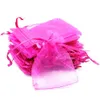 50pcs Drawable Organza 웨딩 선물 상자 보석 포장 선물 가방 사탕 주머니 미니 초콜릿 가방 7cm * 9cm / 9cm * 12cm