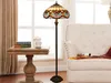 Tiffany Floor Lamp cor azul Flores Luzes de vidro do vintage Eurepean manchado por Sala Led cabeceira Piso Luzes TF036