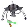 BRS-11 Mini Réchauds De Camping En Plein Air Avec Dispositif D'allumage Portable Pique-Nique Coupe-Vent Randonnée Brûleurs À Gaz Pliable Randonnée Équipement De Cuisine