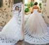 Abiti da sposa principessa A-line 2022 Perle Pizzo Collo alto Scollo a barchetta Abiti da sposa Abiti da sposa Moda Taglie forti Lungo