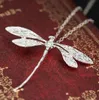 Fashion Charms 925 Sterling Silver CZ Dragonfly Women Pendant Necklace For Pedant Clavicle Sweater Jewelry Gift