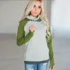 Brasão Mulheres listrada manga longa com capuz Zipper Jumper meninas Hoodies dos retalhos de bolso com capuz Tops pulôver Outerwe LJJA3624-11