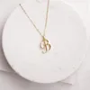 10st Silver Liten Initial Alfabet Huvudbrev Halsband Alla 26 Engelska A-T Cursive Luxury Monogram Namn Word Text Karaktär Hänge Kedja Halsband för kvinnor