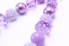 Collier et Bracelets de perles violettes pour bébés filles, Design mignon, ensemble de bijoux épais pour enfants, cadeau de fête charmant