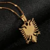 Albania Eagle Pendant Necklaces Stainless Steel Ethnic Animal Chain Jewelry Gifts