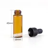 Mini Amber Glass Bottles with Black Cap And Glass Pipette 2200Pcs/Lot