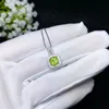 Deslumbrante colgante de peridoto de plata a la moda, joyería de peridoto de plata 925, joyería de peridoto natural de 6 mm, regalo de cumpleaños romántico para mujer