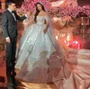 Bling Bling Luxury Ball Gown Wedding Dresses Full Beading Off Shouldre Bridal Gowns Sparkly Sequins Sweep Train Wedding Vestidos de Novia