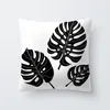 Décoration Home Tropical Décoration Coussin Housse Oreiller Noir Blanc Plante Feuilles Décor pour La Maison Coussin 40547