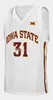 Iowa State Cyclones College Georges Niang # 31 White Retro Basketball Jersey Mäns Stitched Custom Number Name Jerseys
