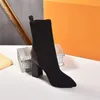 Designer-l 10CM Sock bottillons Mesdames HighTop Bottes Aftergame Quinconce sexy talon chaussures femme taille 35-42