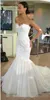 Gorgeous Mermaid Wedding Dresses Sweetheart Neckline Scalloped Lace Applique Zipper Tulle Sweep Train Wedding Gown vestido de novia