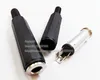 6.35mm Stereo Female Jack Plastic Cover Handle Head Audio Connector Adapter Black/20PCS