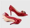 Estilo 2024 sapatos de salto alto feminino de alta qualidade sapatos de salto alto patenteados sapatos de casamento feminino sapatos vermelhos de salto alto 7,5 cm caixa original