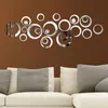 24pcSset Cercles acryliques 3D Sticker mural Diy Decoration Miroir Miroir Stickers muraux pour fond TV Art Home Decor3449119