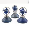 5 datorer Silver Plate Wire Wrap Star Point Lapis Lazuli Pendant Tiger Eye Stone Inspiration Jewelry9601485