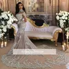 Silver New Fashion Dubai Arabic Mermaid Wedding Dresses Long Sleeve Beads Crystals High Neck Court Train Wedding Dress Bridal Gowns