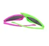 Nouveauté vert rose contraste couleur lunettes Roy Purdy Style Hip-Hop asymétrique triangulaire lunettes de soleil fournitures de fête décoration GC7