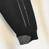 Новый дизайн, женские вязаные шаровары с эластичной резинкой на талии, лоскутные блестящие свободные брюки со стразами, размеры M, L, XL271w