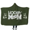 Hockey com capuz cobertores Plush Sherpa Blanket Xmas 3D Impresso Cabo Manto lã macia Inverno Swaddling Cama Quilt Nap Wraps LXL680-1