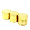 wholesale smerigliatrice per tabacco in metallo dorato a 4 strati 40mm / 50mm / 55mm / 63mm per smerigliatrici d'oro in lega di zicn da fumo