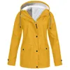 Plus Size Women Jacket Coat Fleece Höst Vinter Rain Coat Vattentät Vindtät Hooded Camping Tour