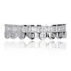 New Discount Baguette Set Teeth Grillz Top Bottom Silver Color Grills Dental Mouth Hip Hop Fashion Jewelry Rapper Jewelry5772602