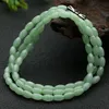 Natürliche hellgrüne Jadeit-Perlen-Halskette, echtes Myanmar A Goods Damen-Armband, Jade-Perlen-Halskette