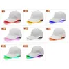 48 couleurs LED Casquette de baseball éclairée Glow ClubGlow Hip-Hop Golf Dance Hat Fibre optique Casquettes lumineuses réglables ZZA793-1