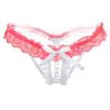 Lace Open Crotch slipjes G Strings Pearl -briefs Bowknot Thong T Back Panty Vrouwen ondergoed Sexy lingerie Vrouwkleding