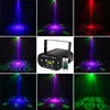 Laserlampor Musik Visa RGB DJ 128 Kombinationer Laser Gobos Projektor Blå LED Remote Stage Lighting Sound Activated Wedding Party House