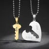 Edelstahl-Herz-Schlüsselanhänger-Halsketten „I LOVE YOU“-Paar-Halsketten, modischer Silber- und vergoldeter Schmuck, Valentinstagsgeschenke für Männer und Frauen