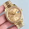 Watches for Men Automatic Cal.3255 Eta Watch Men's EW الإصدار تاريخ وقت Champagne Golden Diamond Gold EWF 228398 Wristwatches